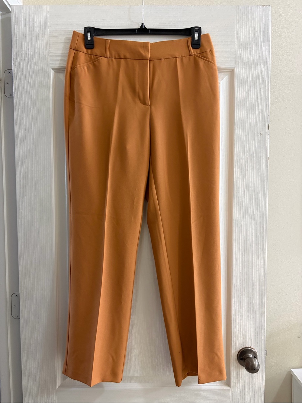 Cato Women's Straight-Leg Trousers in Rust Orange